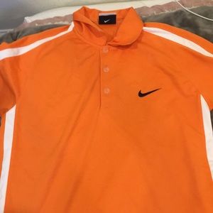 orange nike golf polo